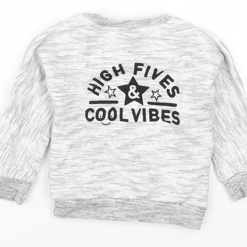 George Boys Grey   Basic T-Shirt Size 12-18 Months  - High Fives Cool Vibes