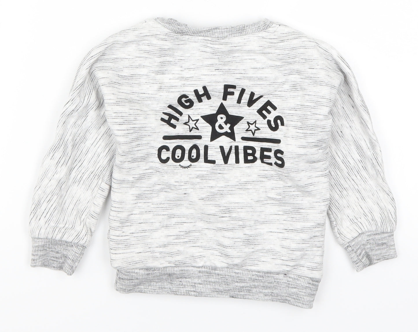 George Boys Grey   Basic T-Shirt Size 12-18 Months  - High Fives Cool Vibes