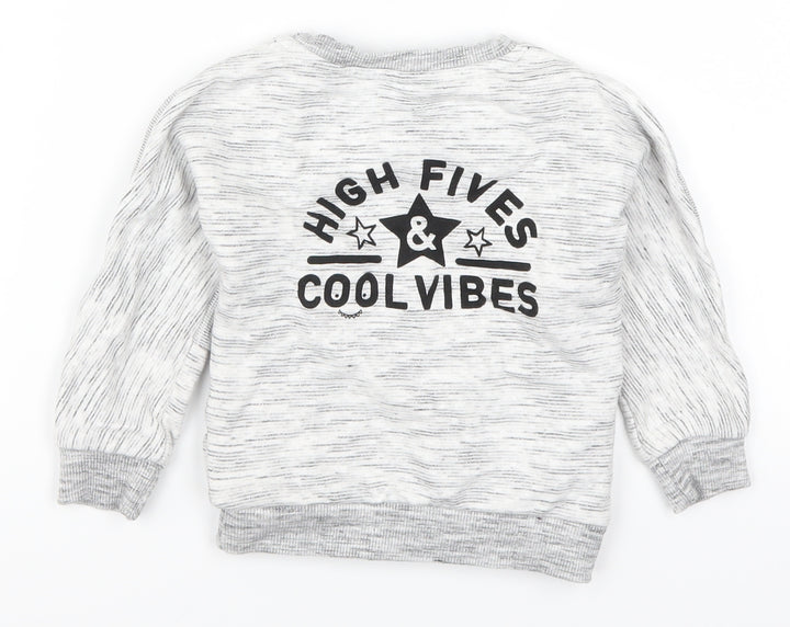 George Boys Grey   Basic T-Shirt Size 12-18 Months  - High Fives Cool Vibes