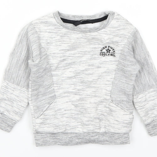 George Boys Grey   Basic T-Shirt Size 12-18 Months  - High Fives Cool Vibes