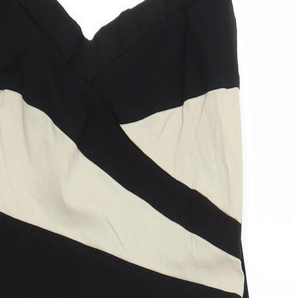 Julien Macdonald Womens Beige Striped  Pencil Dress  Size 16  - Beige and Black