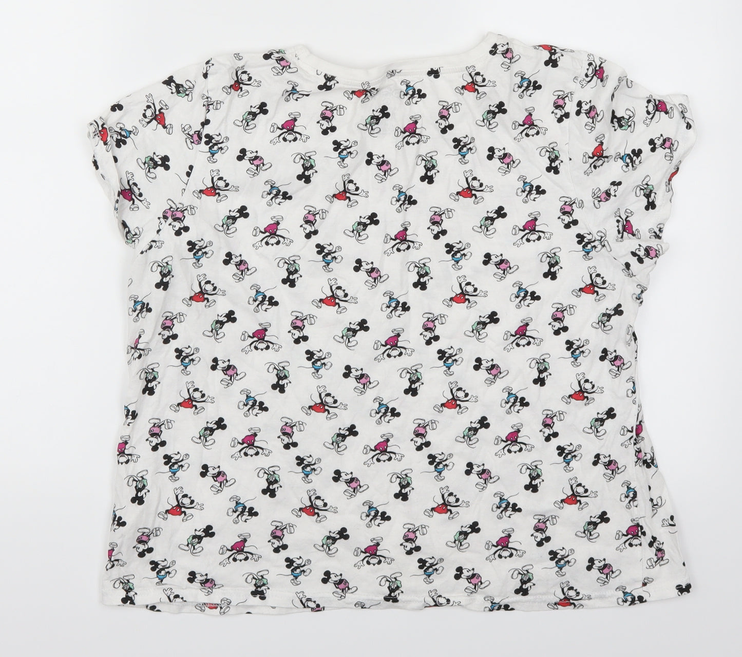 Primark Womens White   Basic T-Shirt Size 14  - Mickey Mouse
