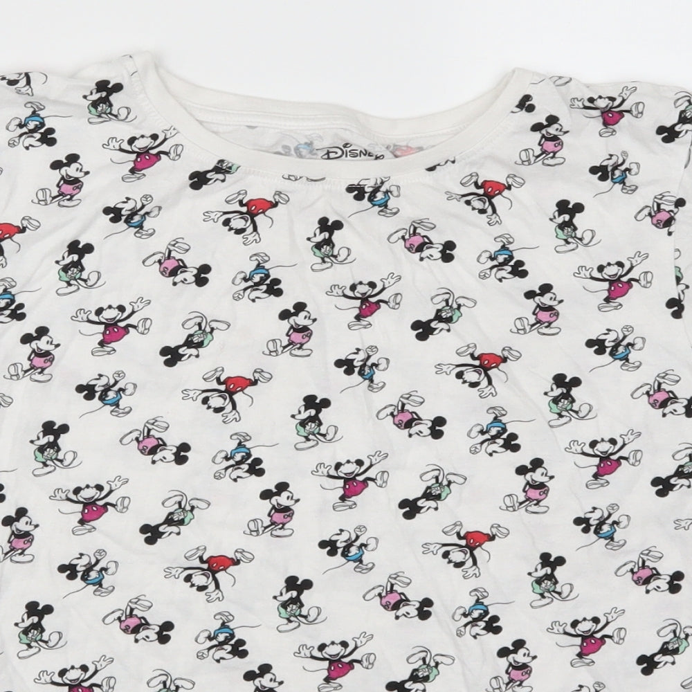 Primark Womens White   Basic T-Shirt Size 14  - Mickey Mouse
