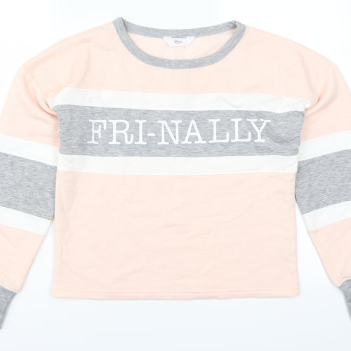 Boux Avenue Womens Pink Striped  Pullover Sweatshirt Size 8  - Fri-nally