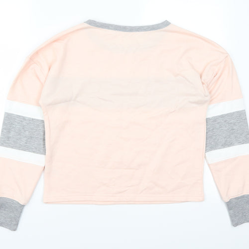 Boux Avenue Womens Pink Striped  Pullover Sweatshirt Size 8  - Fri-nally