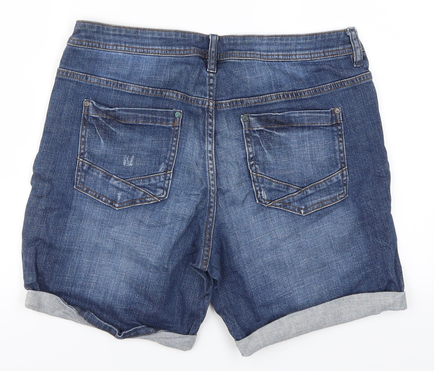 Warehouse Womens Blue  Denim Mom Shorts Size 14