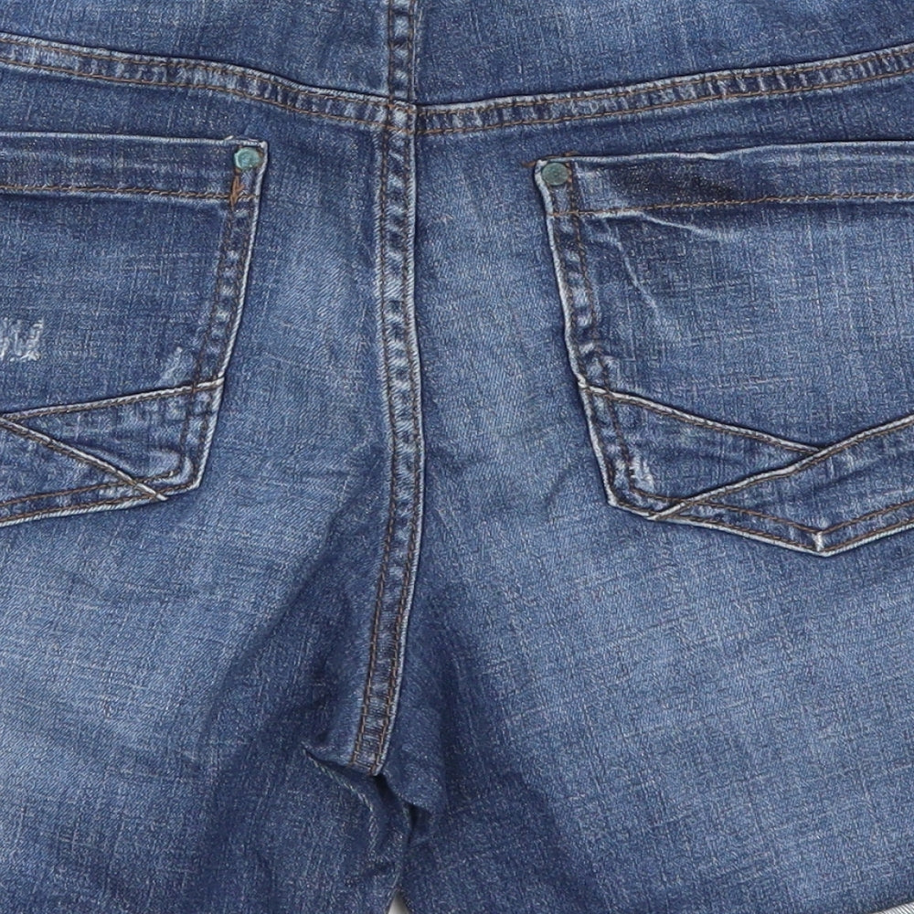 Warehouse Womens Blue  Denim Mom Shorts Size 14