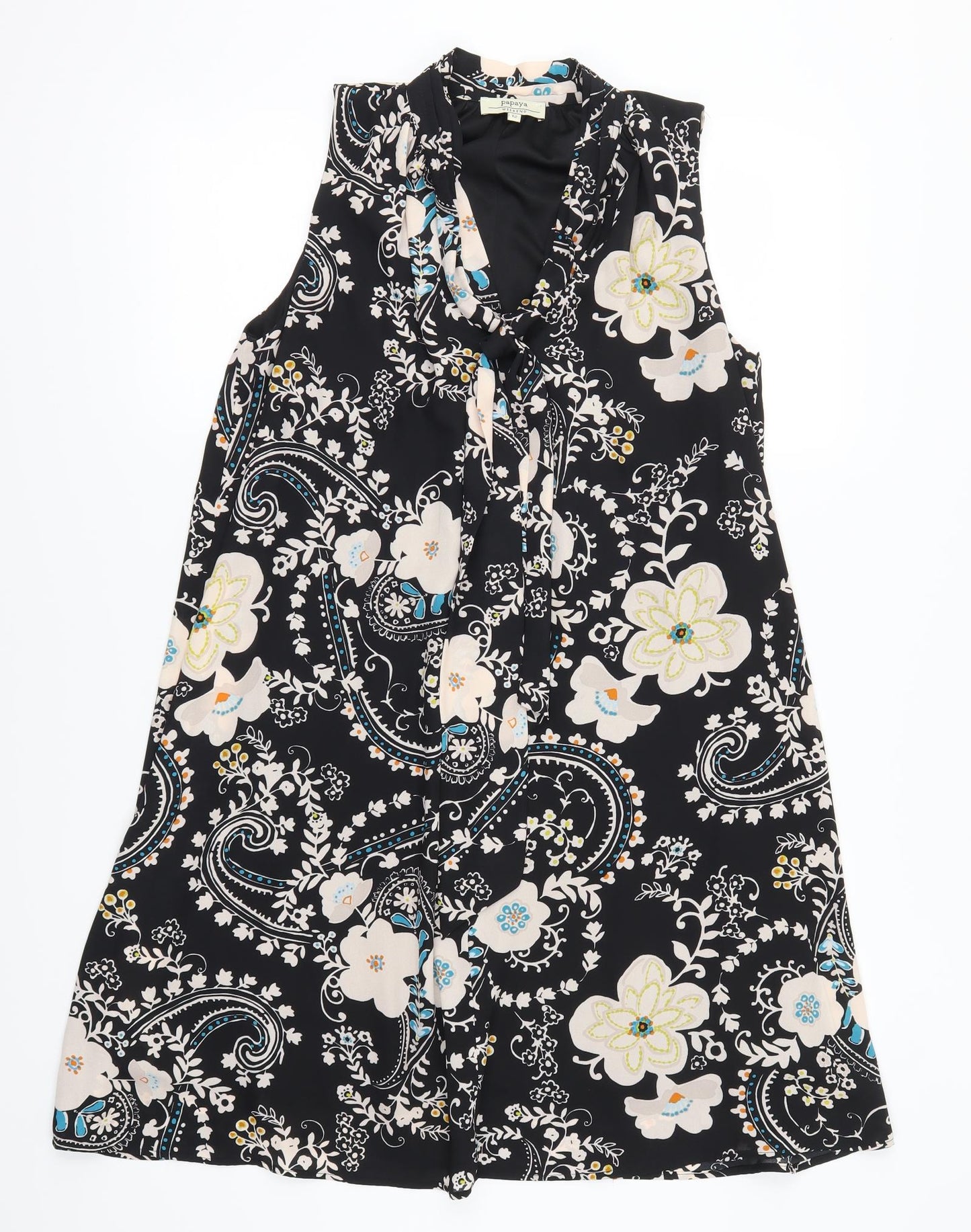 Papaya Womens Black Floral  A-Line  Size 12
