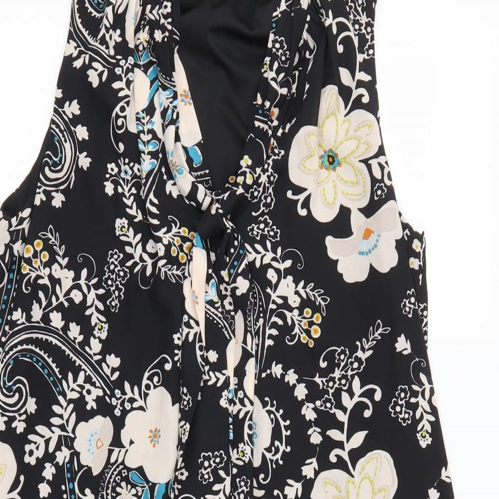 Papaya Womens Black Floral  A-Line  Size 12