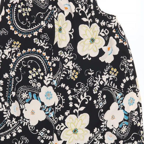 Papaya Womens Black Floral  A-Line  Size 12