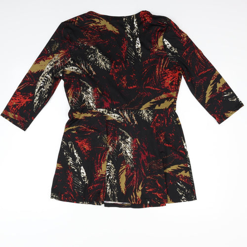 bm collection Womens Black Geometric  Fit & Flare  Size 14