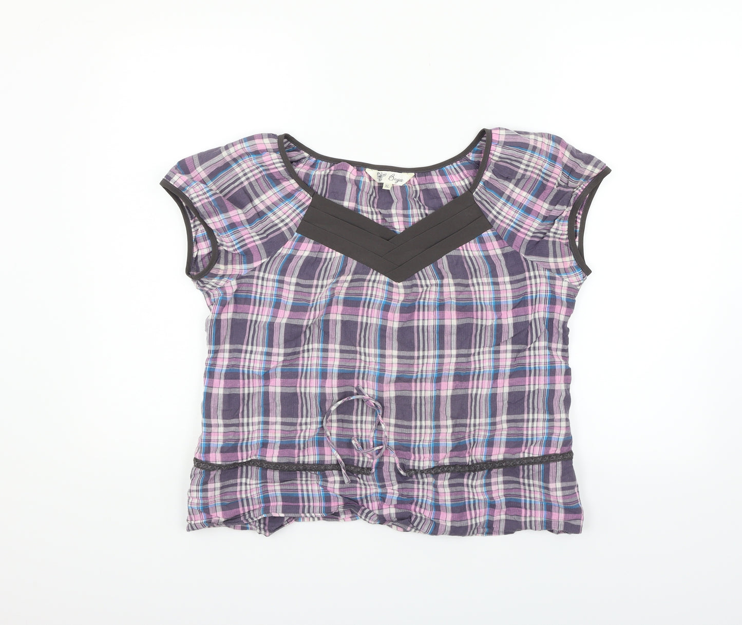 bega Womens Pink Check  Basic T-Shirt Size XL