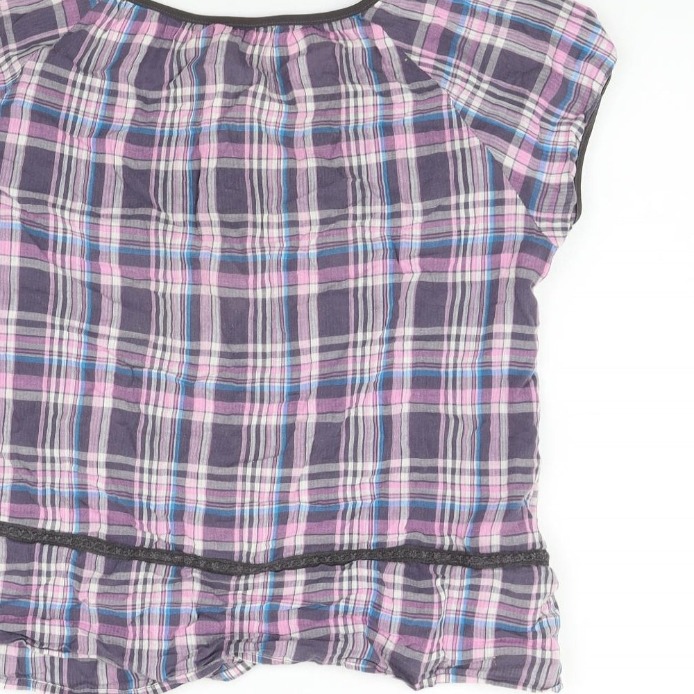 bega Womens Pink Check  Basic T-Shirt Size XL