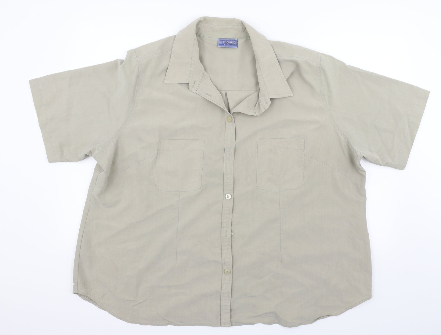 East Coast Womens Beige   Basic Button-Up Size 26