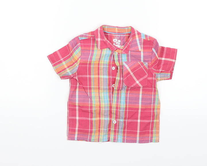 F&F Girls Pink Check Basic Button-Up Size 2-3 Years