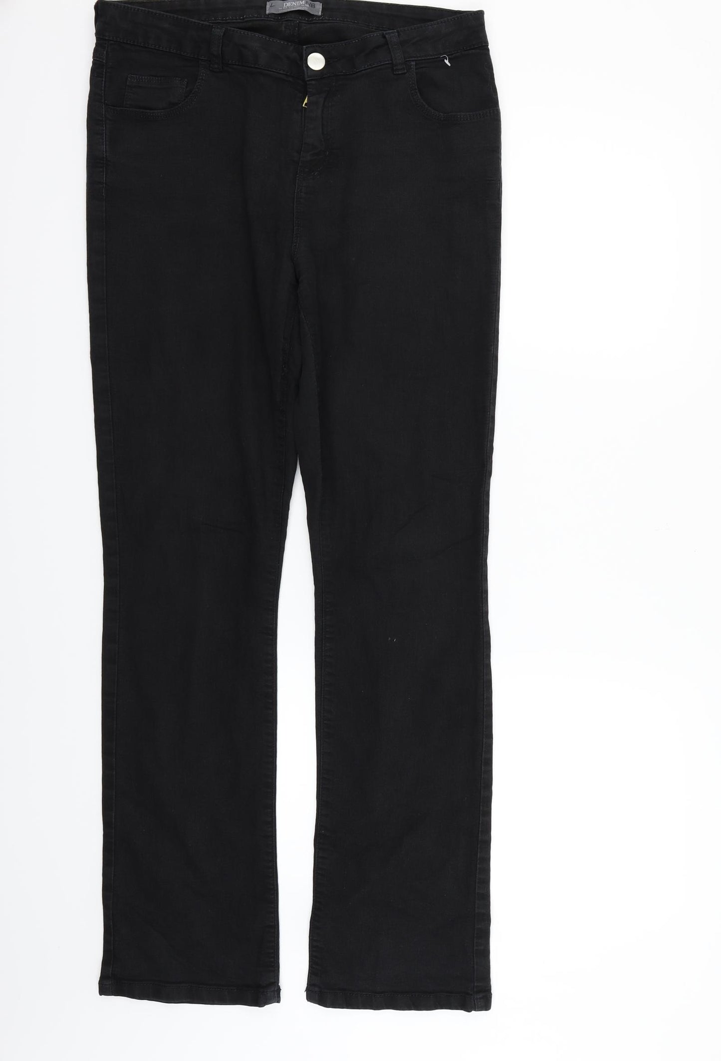 deniem  Womens Black   Straight Jeans Size 14 L31 in