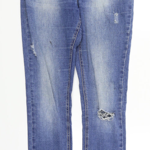 /denim Womens Blue Houndstooth  Skinny Jeans Size 10 L30 in