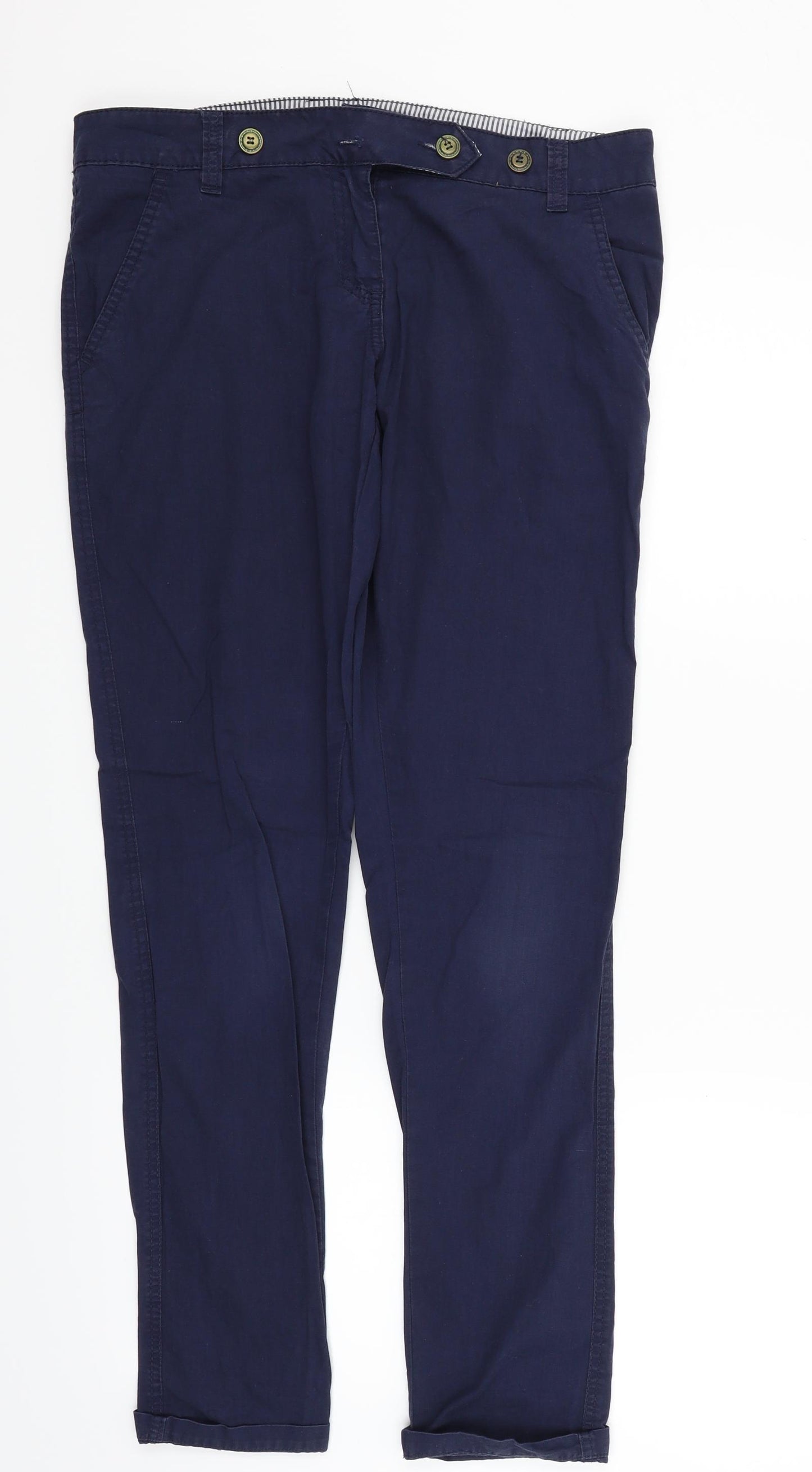 deniem & co Womens Blue Houndstooth  Trousers  Size 10 L27 in