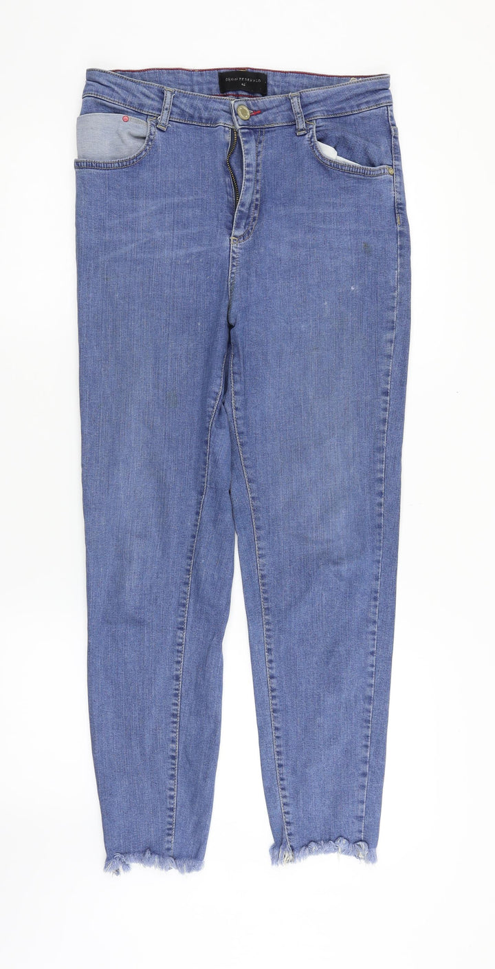 Denim Reserved Womens Blue Straight Jeans Size 14 L25 in