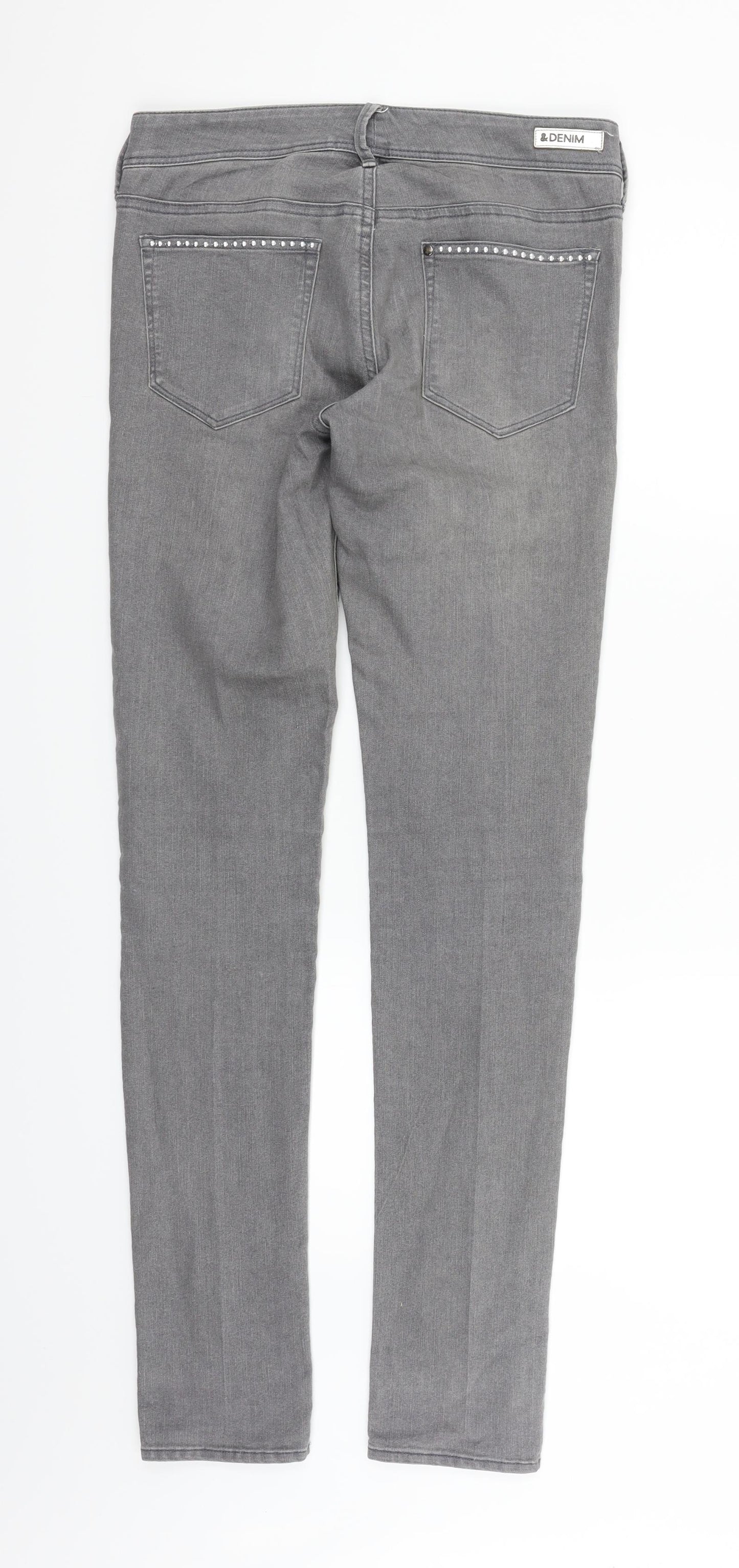 &DENIM Womens Grey   Trousers  Size 30 in L31 in - Diamond Pattern