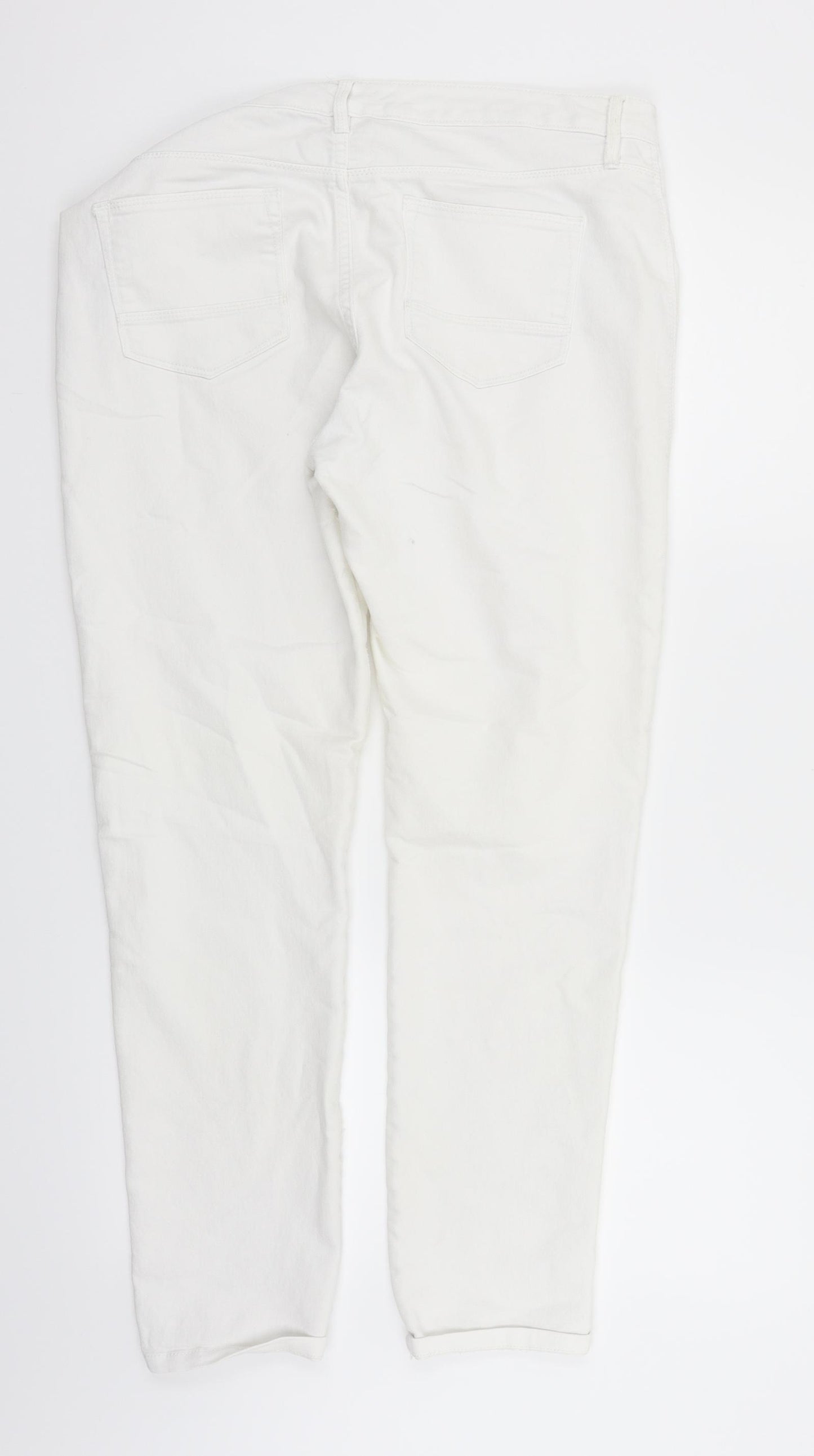 F&F Womens White   Straight Jeans Size 14 L25 in