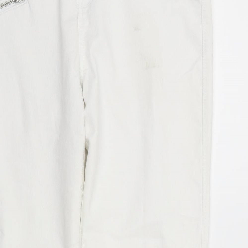F&F Womens White   Straight Jeans Size 14 L25 in