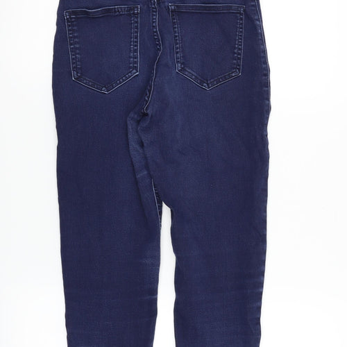 Marks and Spencer Womens Blue Camouflage  Straight Jeans Size 8 L28 in