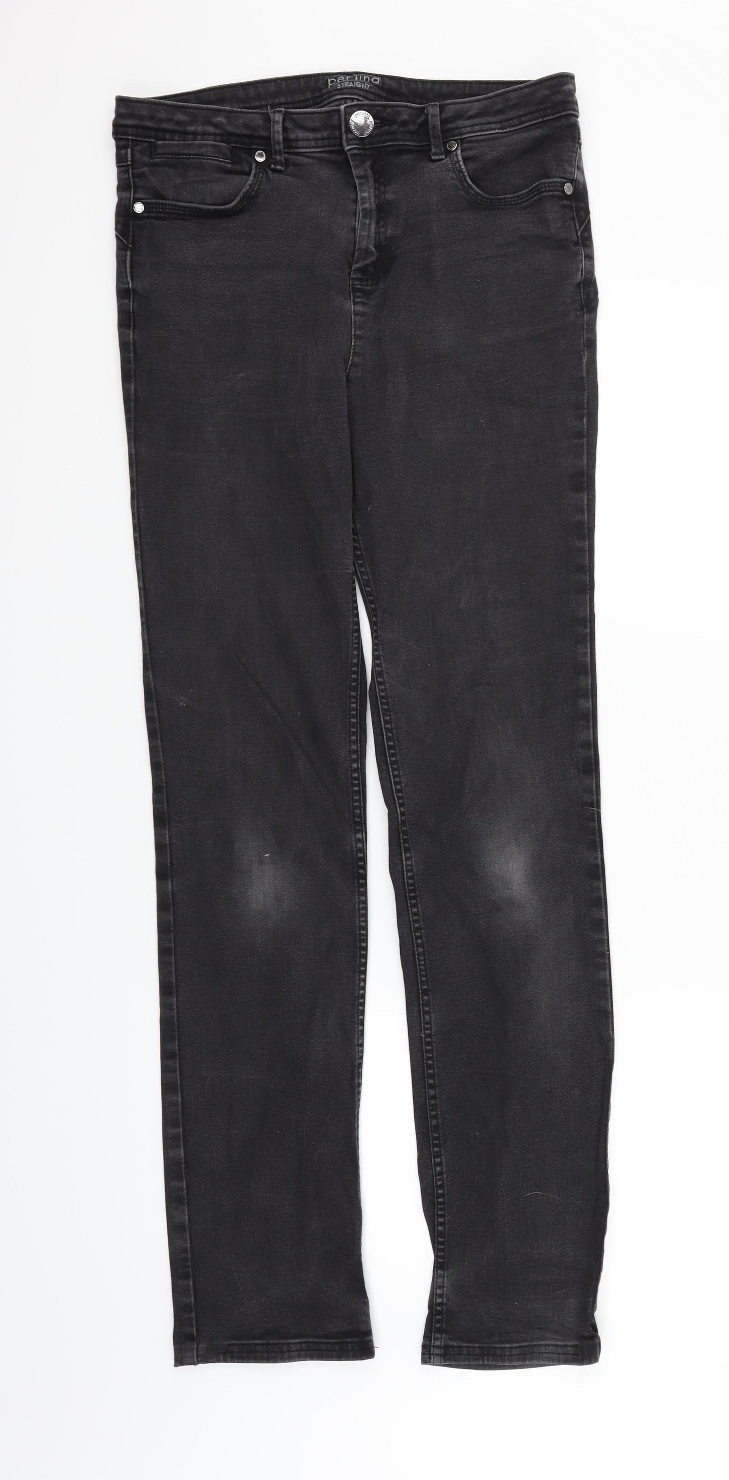 Per Una Womens Grey   Straight Jeans Size 12 L31 in