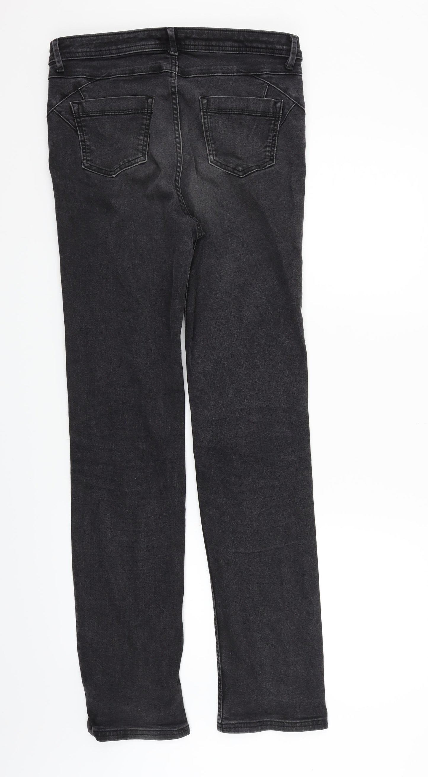 Per Una Womens Grey   Straight Jeans Size 12 L31 in