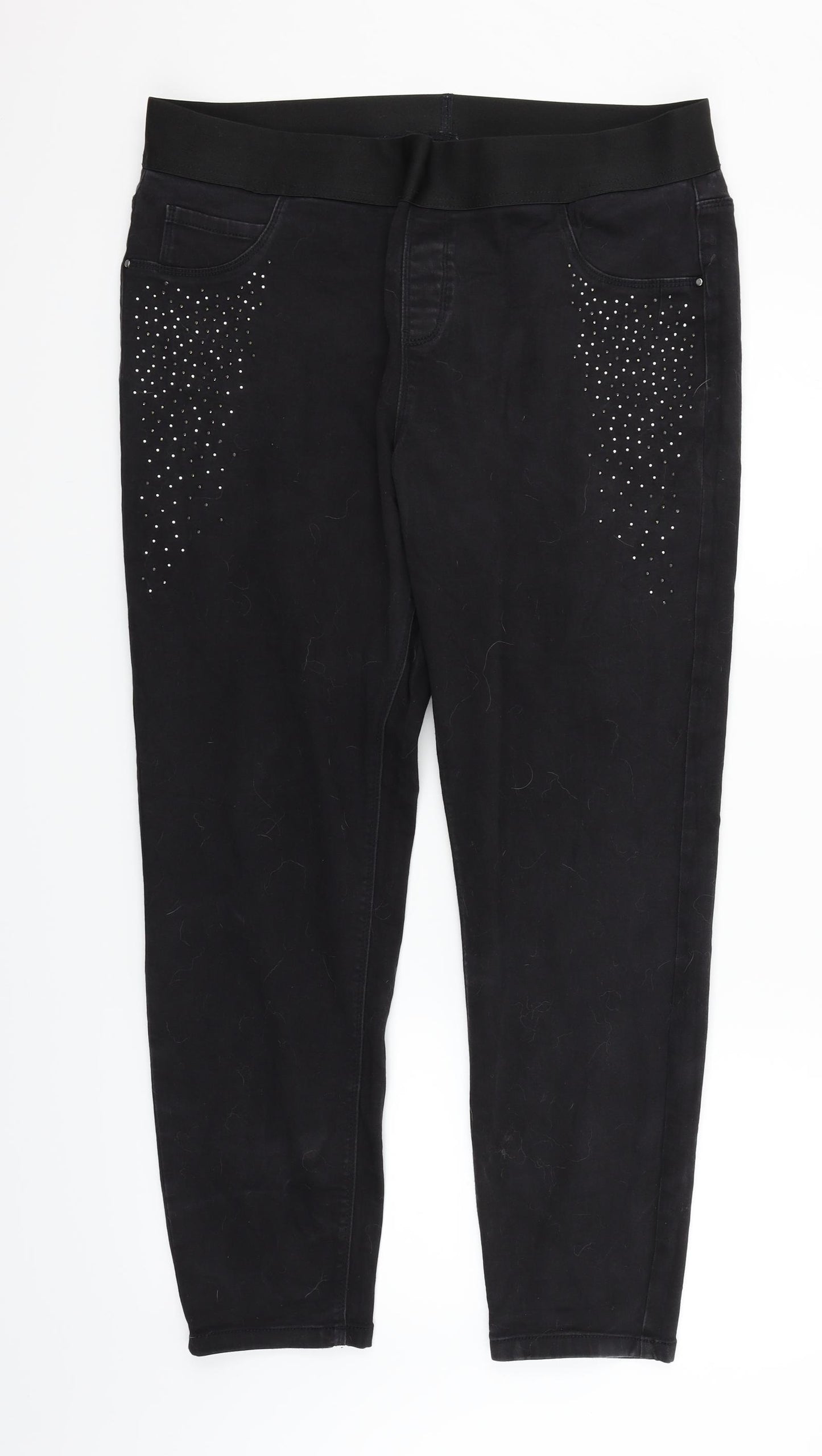 George Womens Black   Jegging Trousers Size 20 L24 in - Dimond Pattern