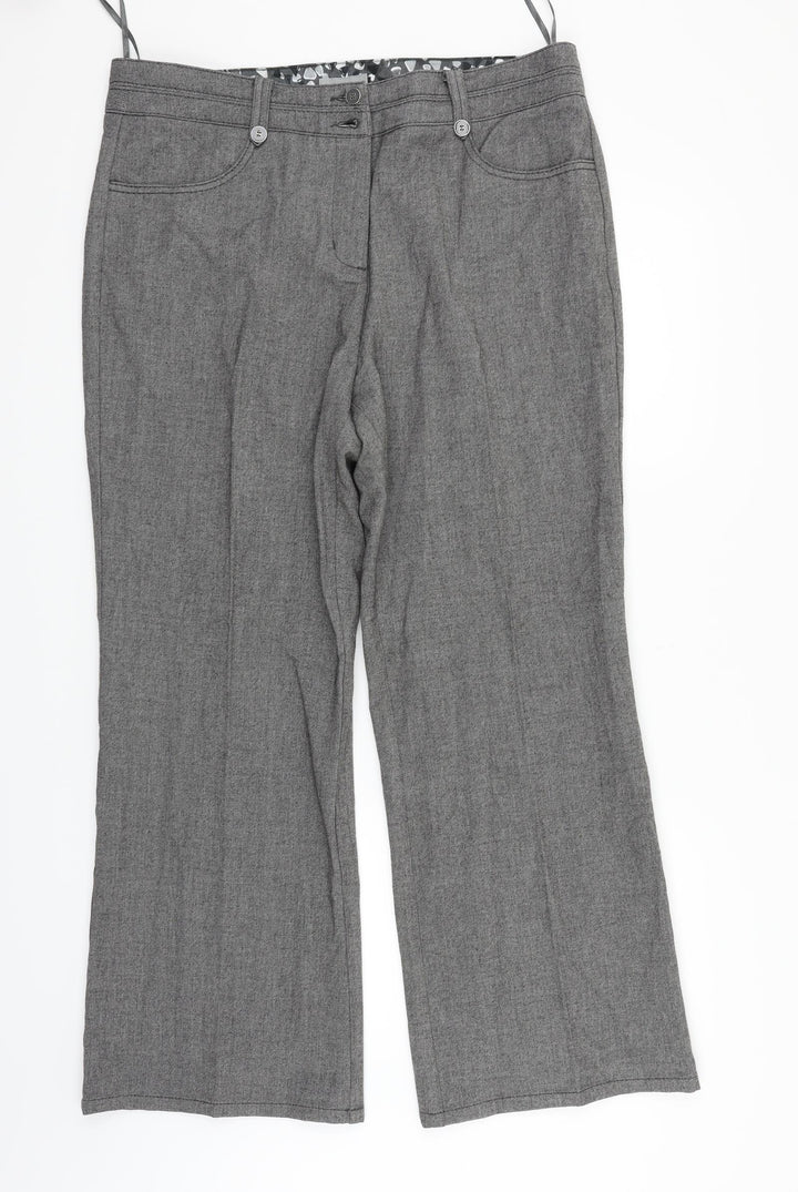 Per Una Womens Grey Trousers Size 16 L29 in