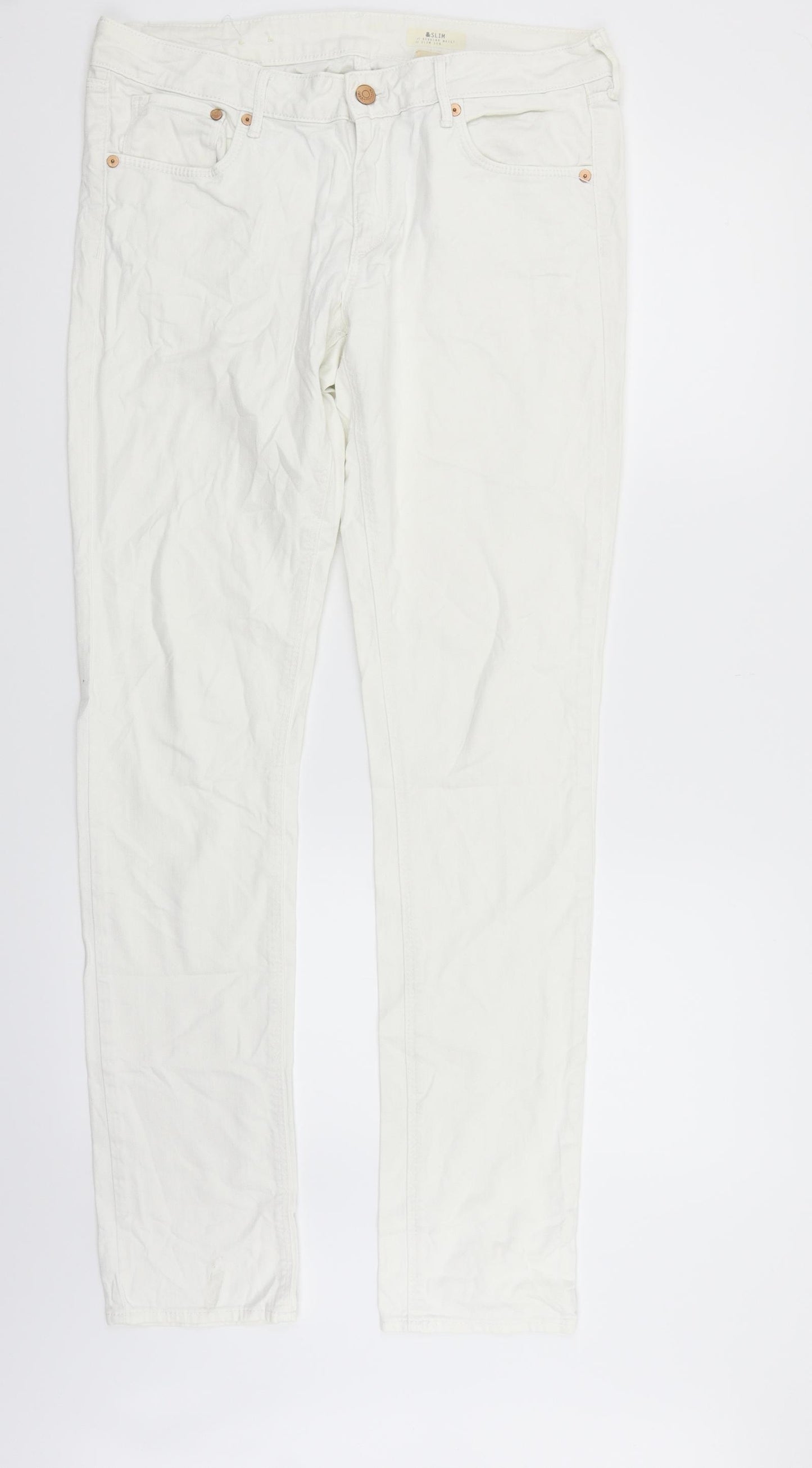 H&M Womens White   Trousers  Size 31 in L33 in