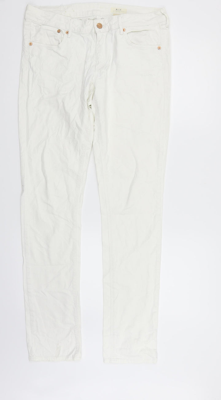 H&M Womens White   Trousers  Size 31 in L33 in