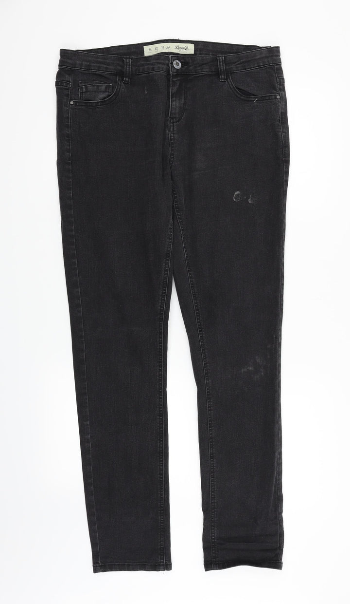 deniem & co Womens Grey   Straight Jeans Size 14 L29 in
