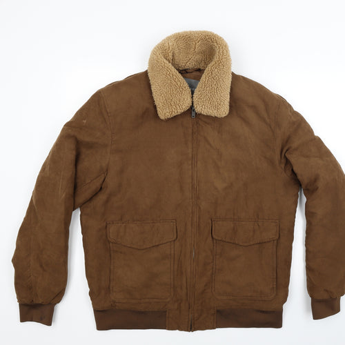 Primark Mens Brown   Bomber Jacket Coat Size L
