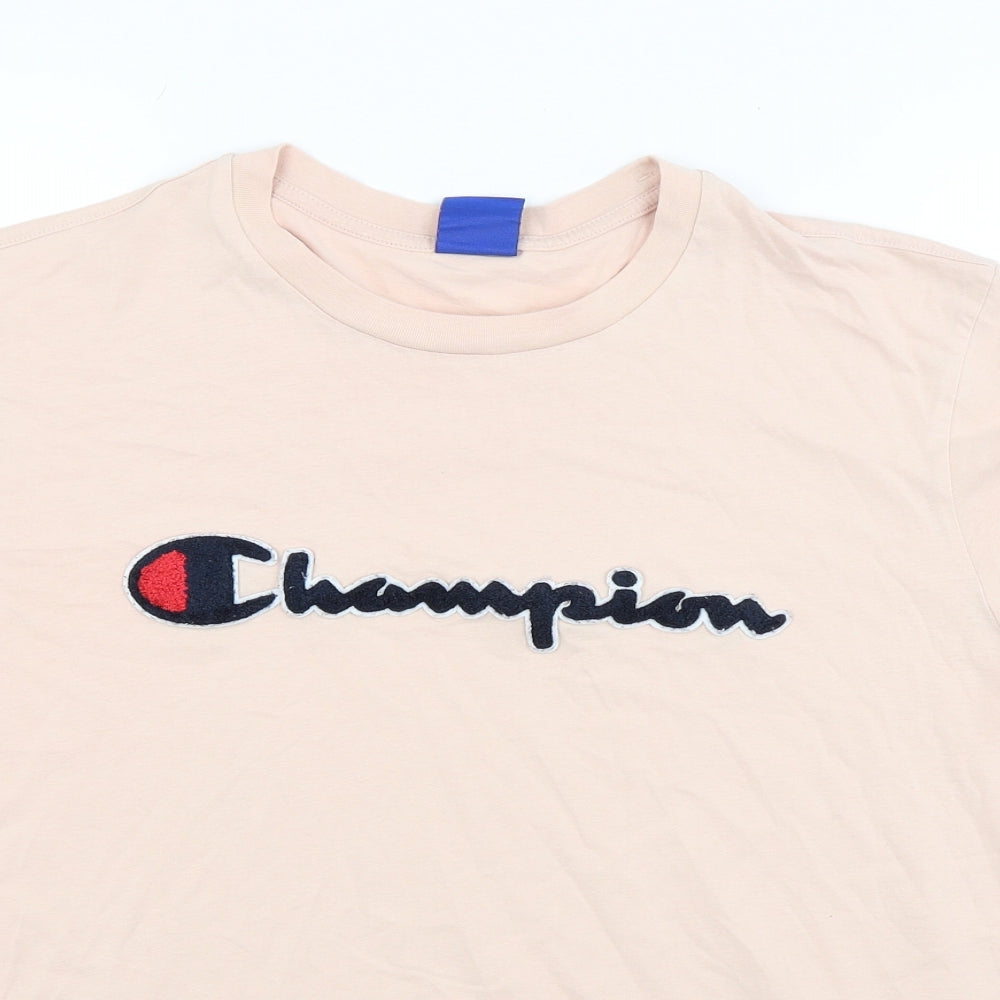 Champion Mens Pink    T-Shirt Size L