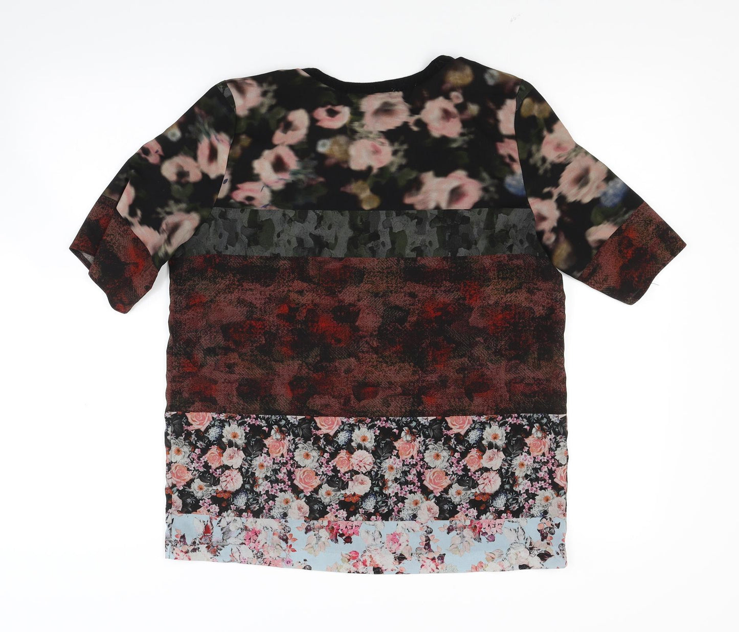Topshop Womens Multicoloured Floral  Basic T-Shirt Size 8