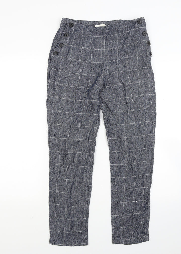 Atmosphere Womens Blue Check Trousers Size 8 L24 in