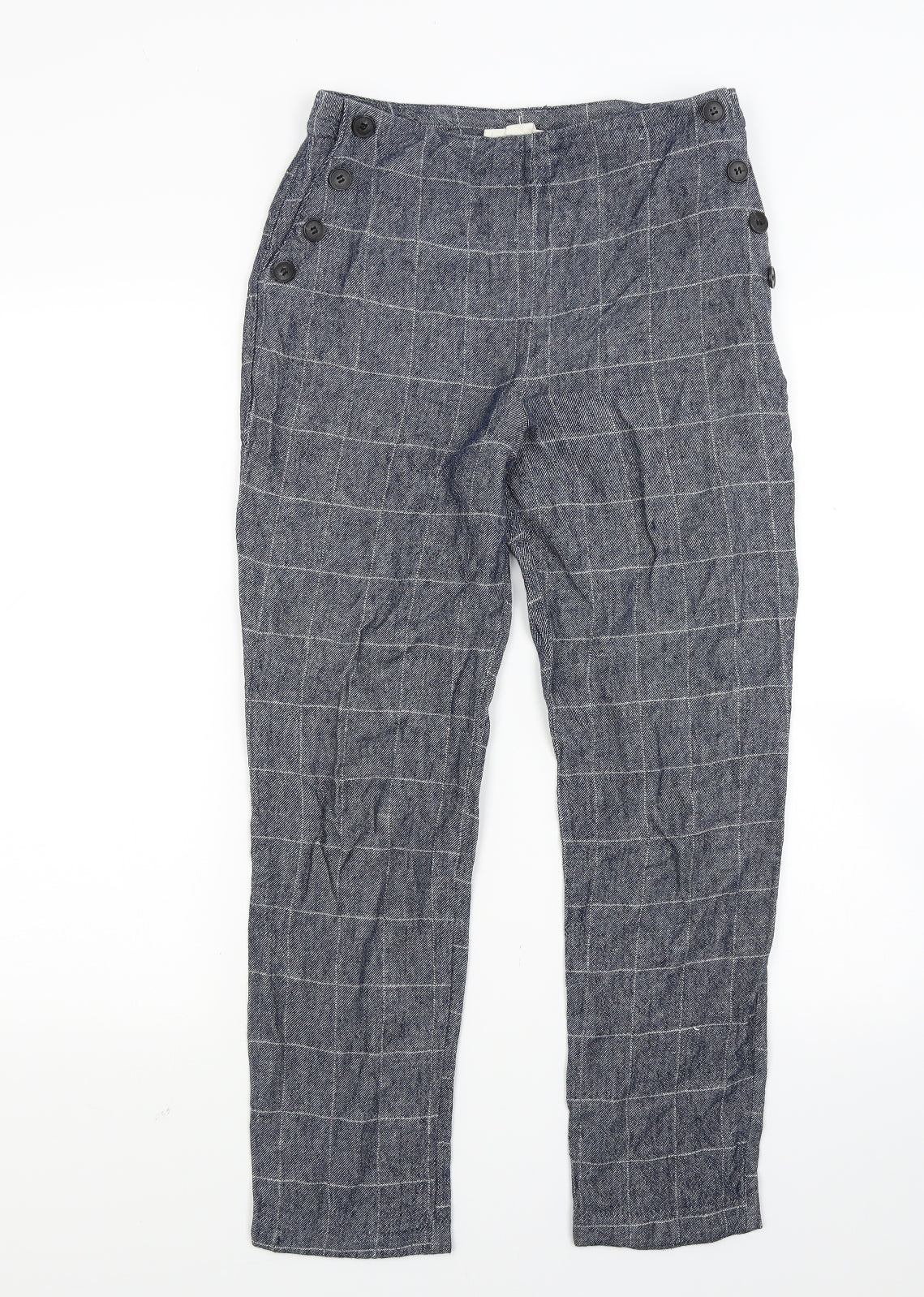 Atmosphere Womens Blue Check  Trousers  Size 8 L24 in