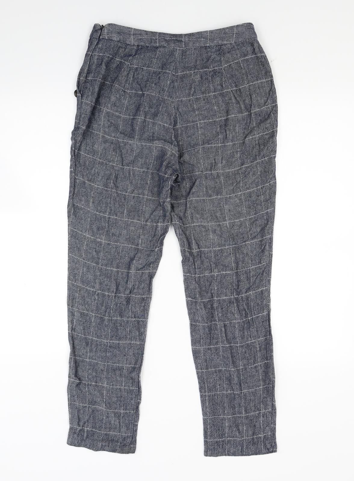 Atmosphere Womens Blue Check  Trousers  Size 8 L24 in