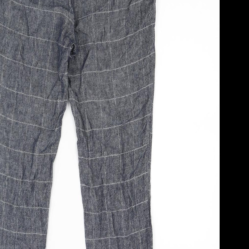 Atmosphere Womens Blue Check  Trousers  Size 8 L24 in