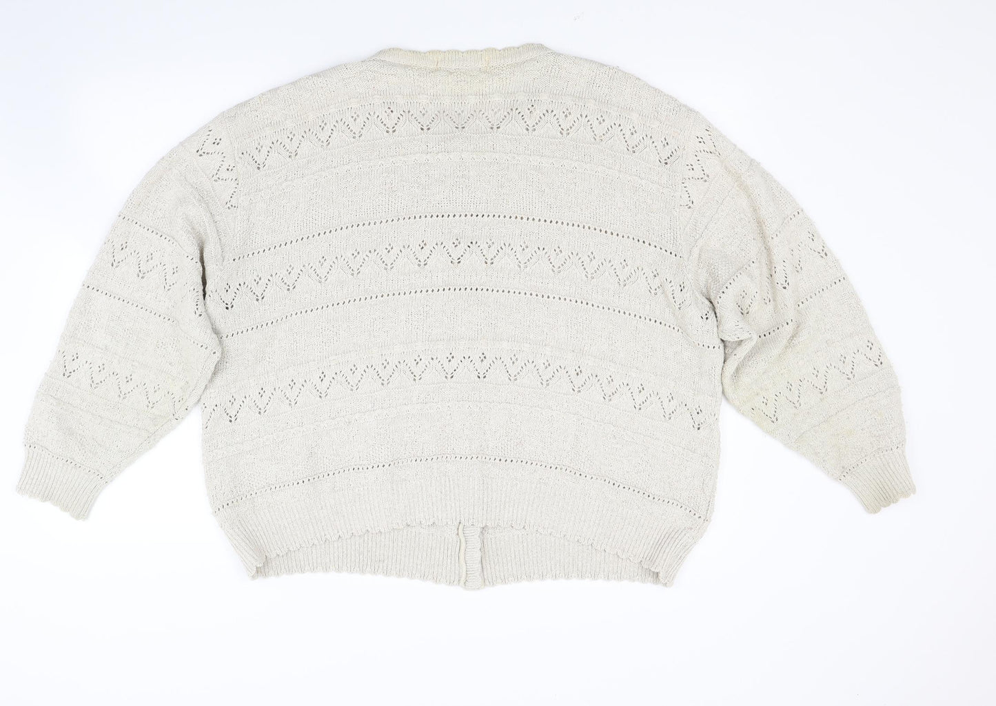 Marks and Spencer Womens Beige  Knit Cardigan Jumper Size 20