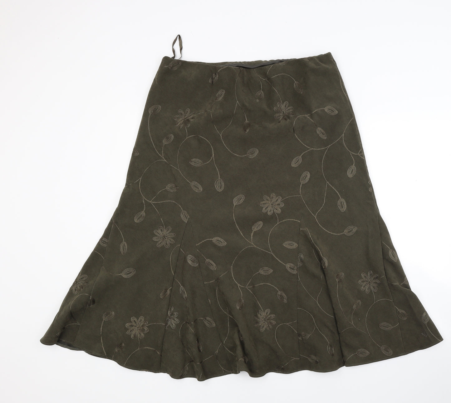 BM Womens Green Floral  Flare Skirt Size 16