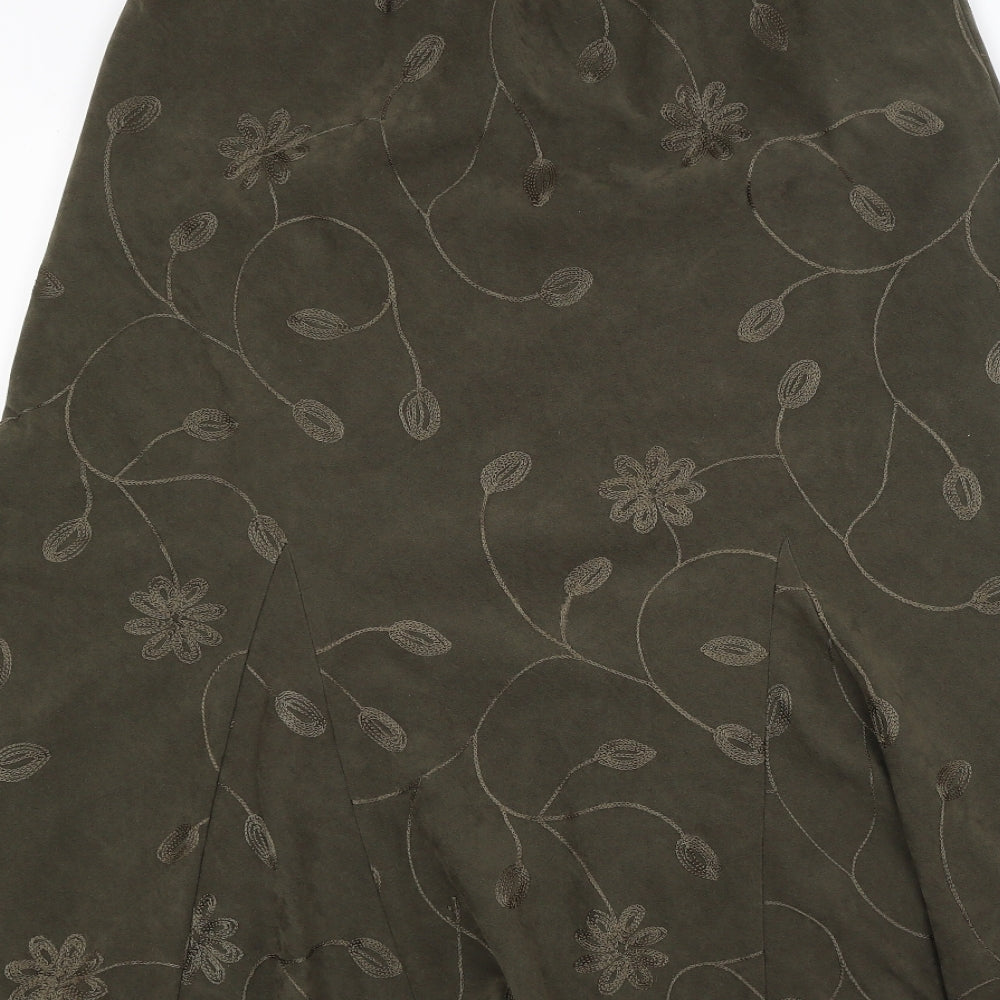 BM Womens Green Floral  Flare Skirt Size 16
