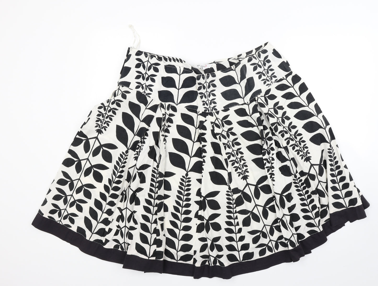 Select Womens White Floral Rayon Flare Skirt Size 18