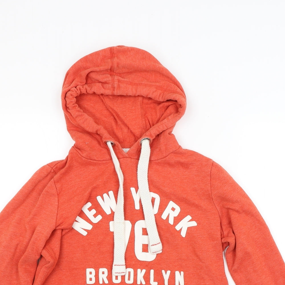 NEXT Womens Orange  Jacquard Pullover Hoodie Size 10  - New york