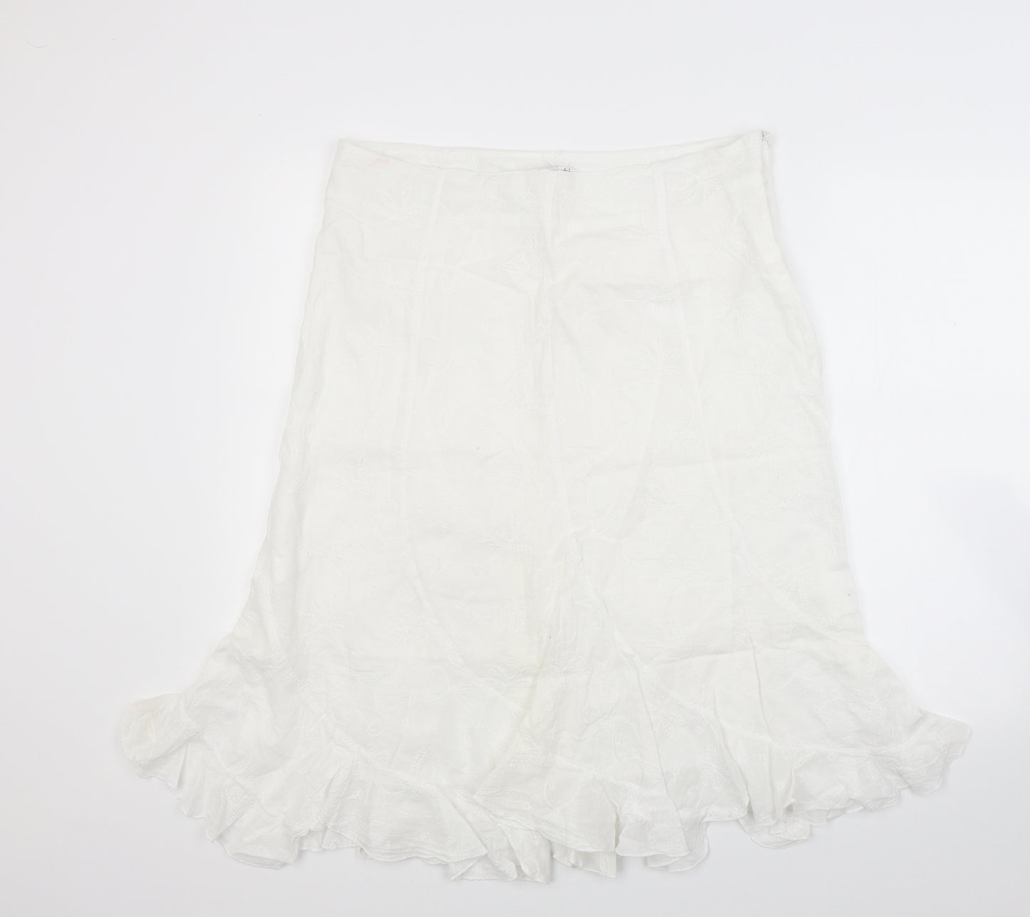 Bonmarché Womens White   Flare Skirt Size 18