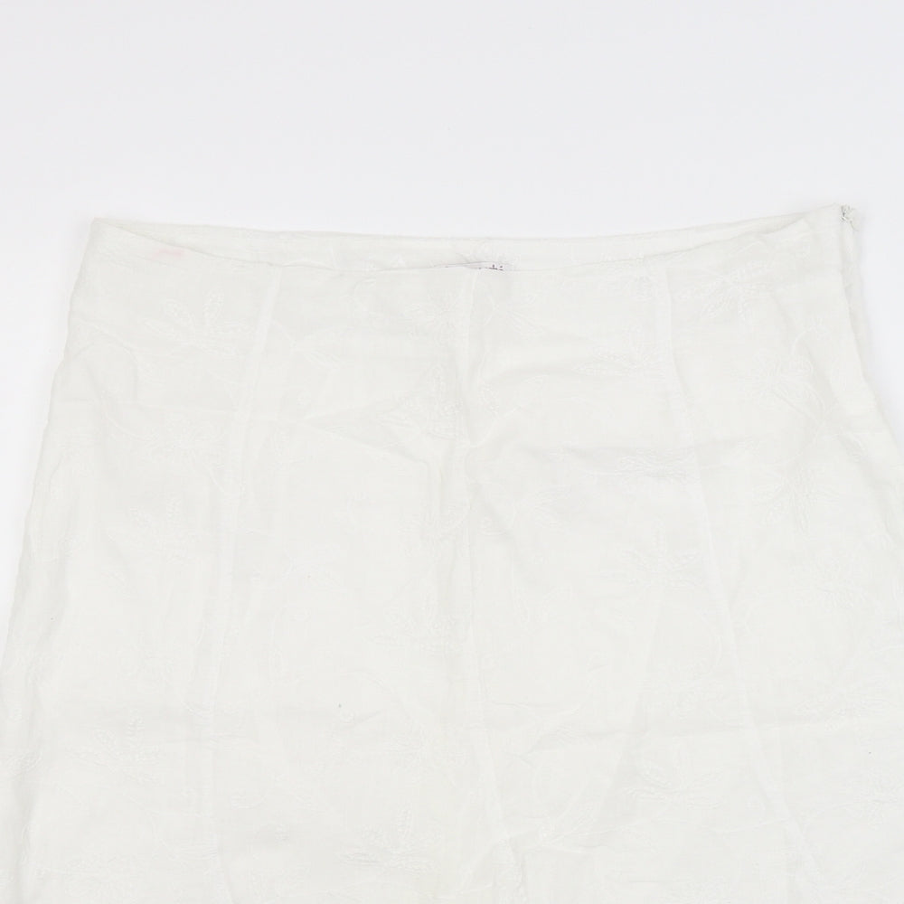 Bonmarché Womens White   Flare Skirt Size 18