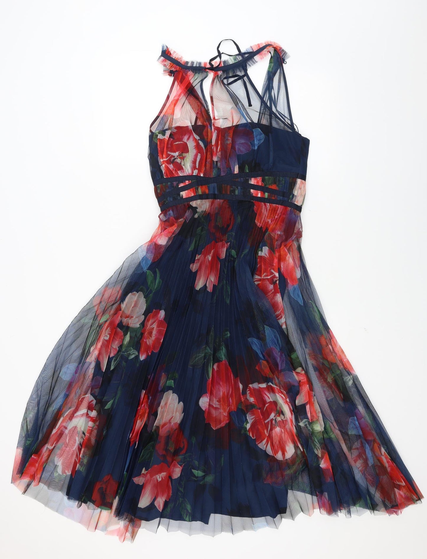Monsson Womens Blue Floral  Fit & Flare  Size 10