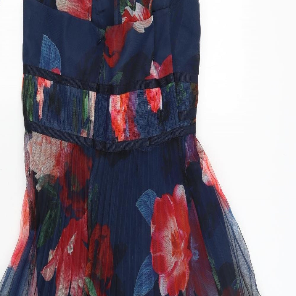 Monsson Womens Blue Floral  Fit & Flare  Size 10